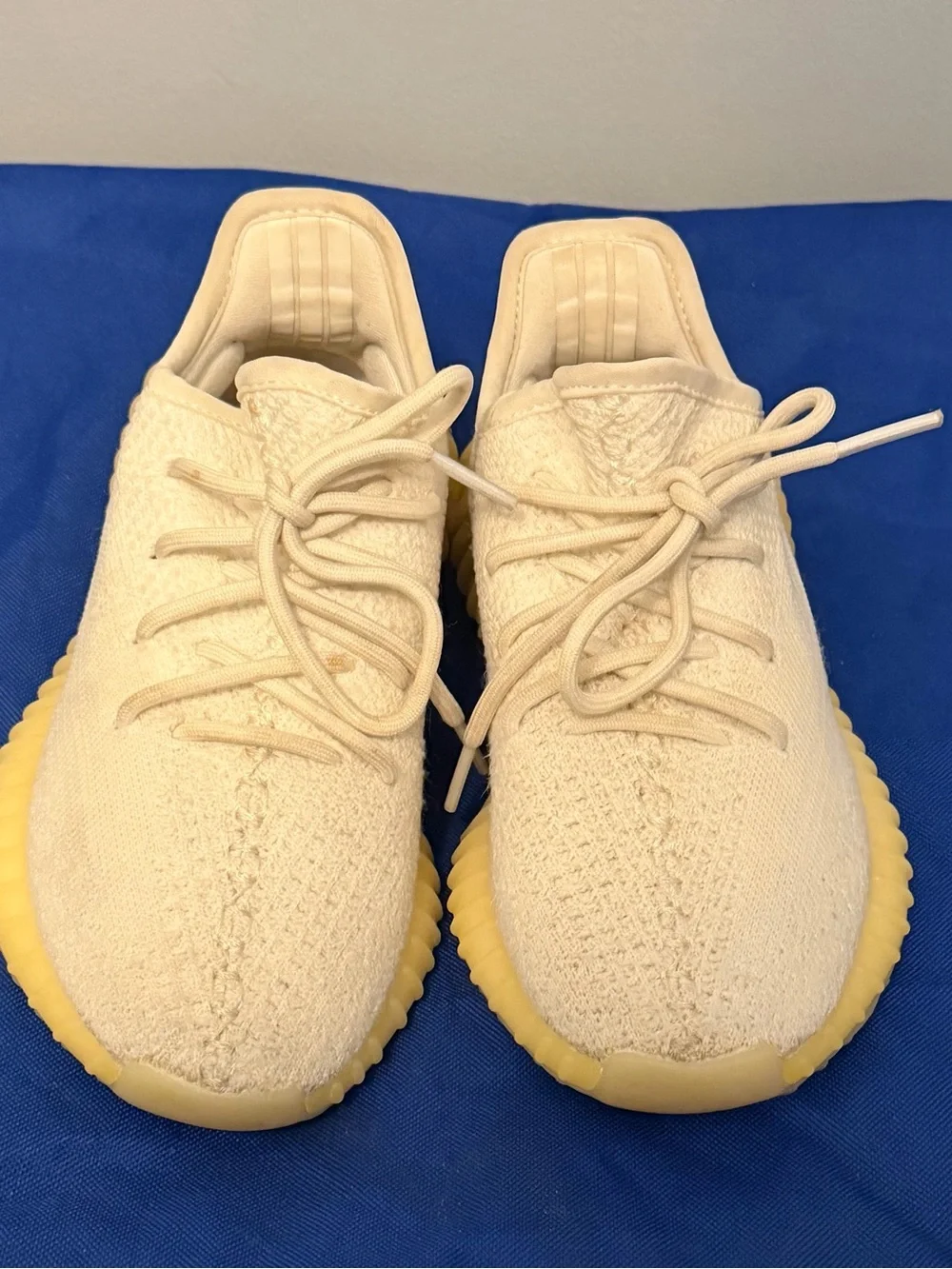YEEZY Cream Knit Sneakers with gum Sole